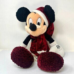 Disney Store & Disney Parks [14"] Mickey Mouse Christmas MM99 Santa Plush